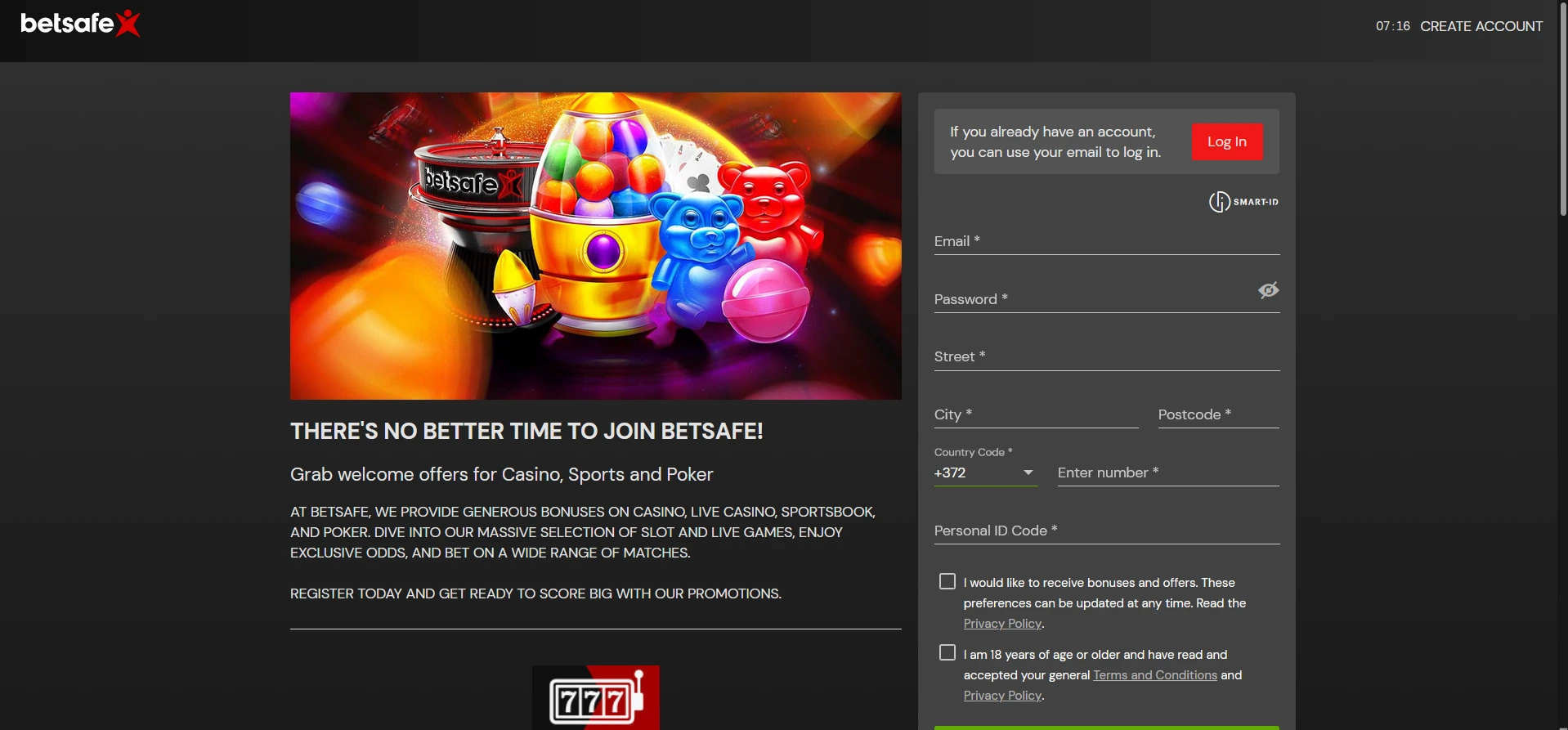 Betsafe registration