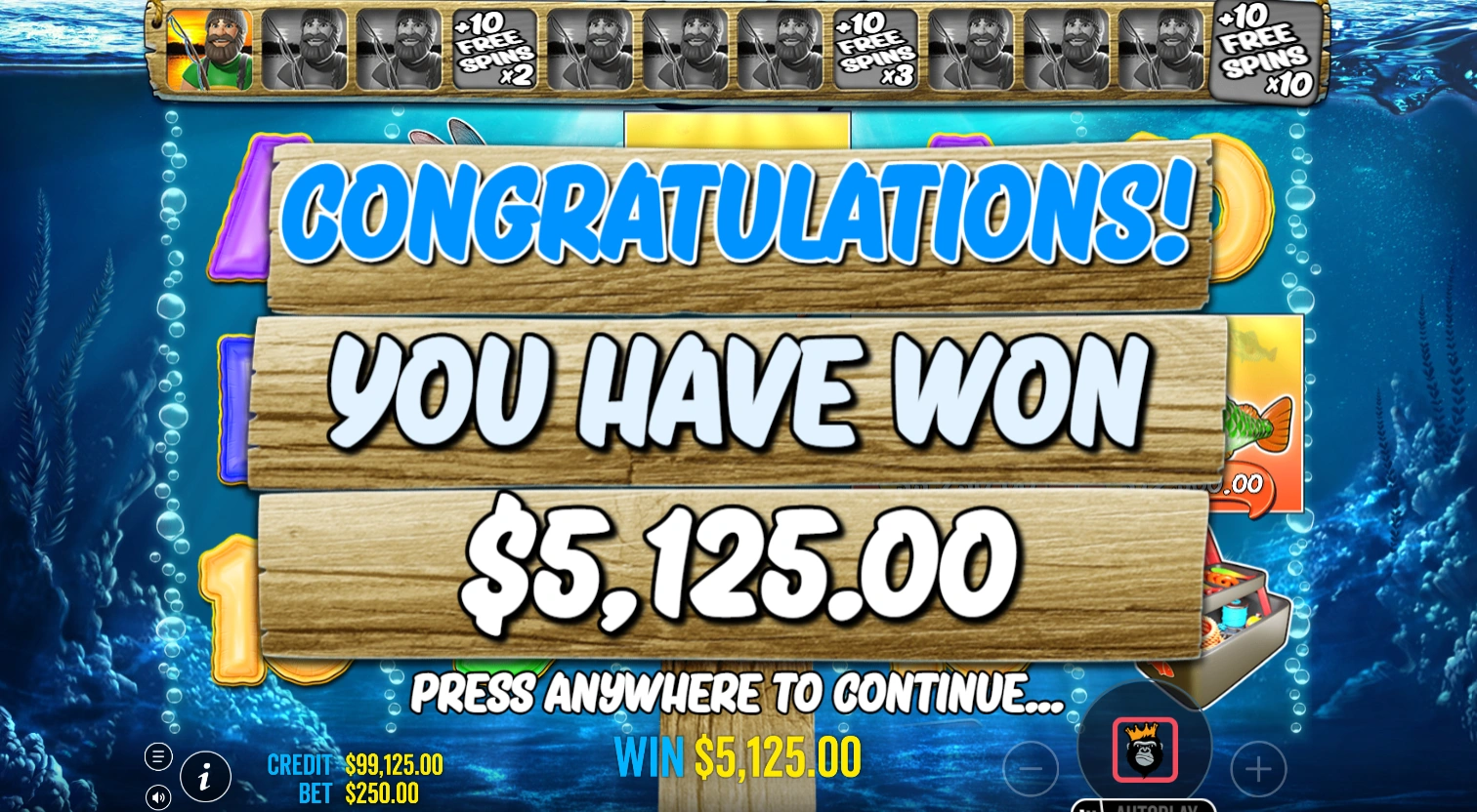 Big Bass Bonanza bonus win