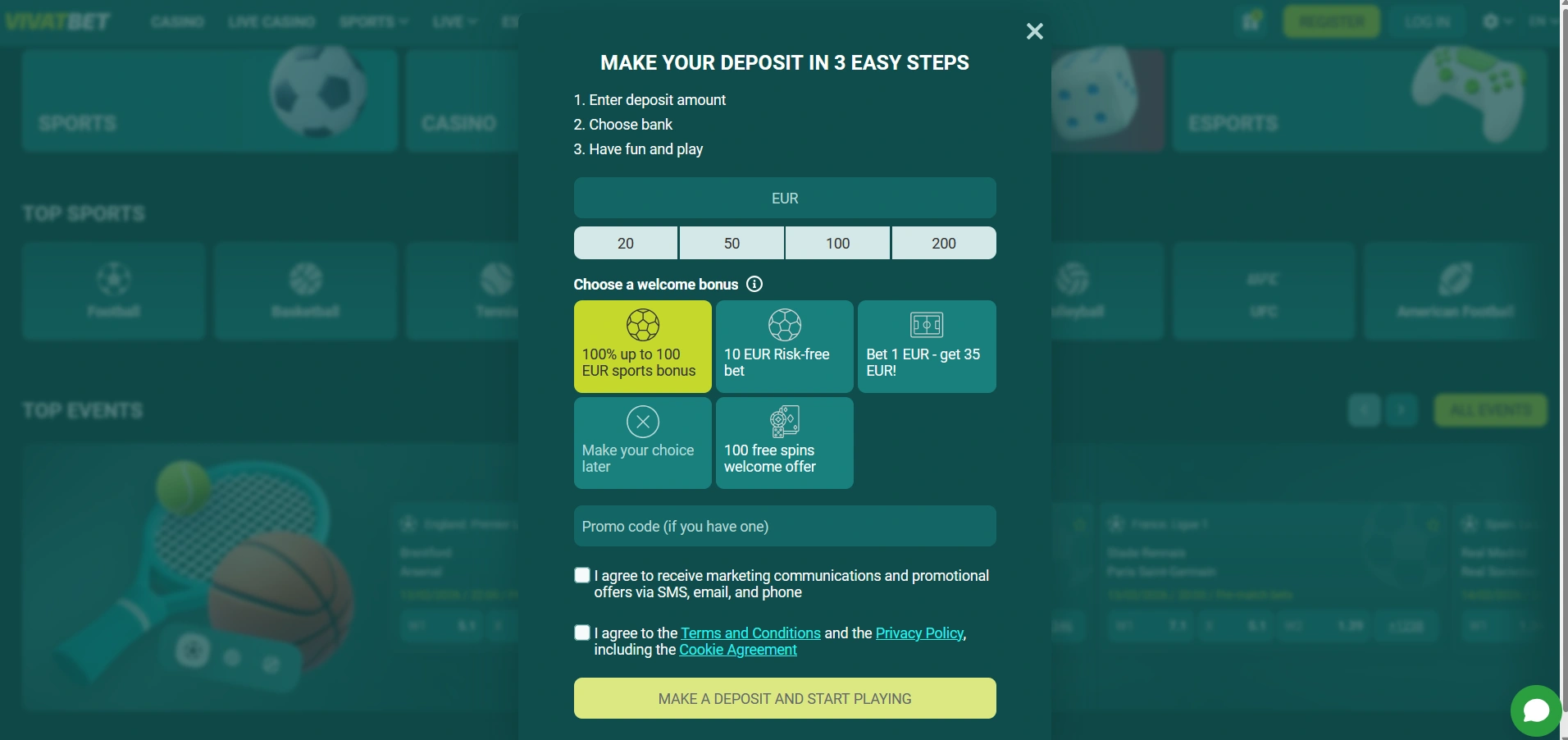 Vivatbet registration